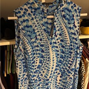 The Limited Blue Abstract Sleeveless Blouse